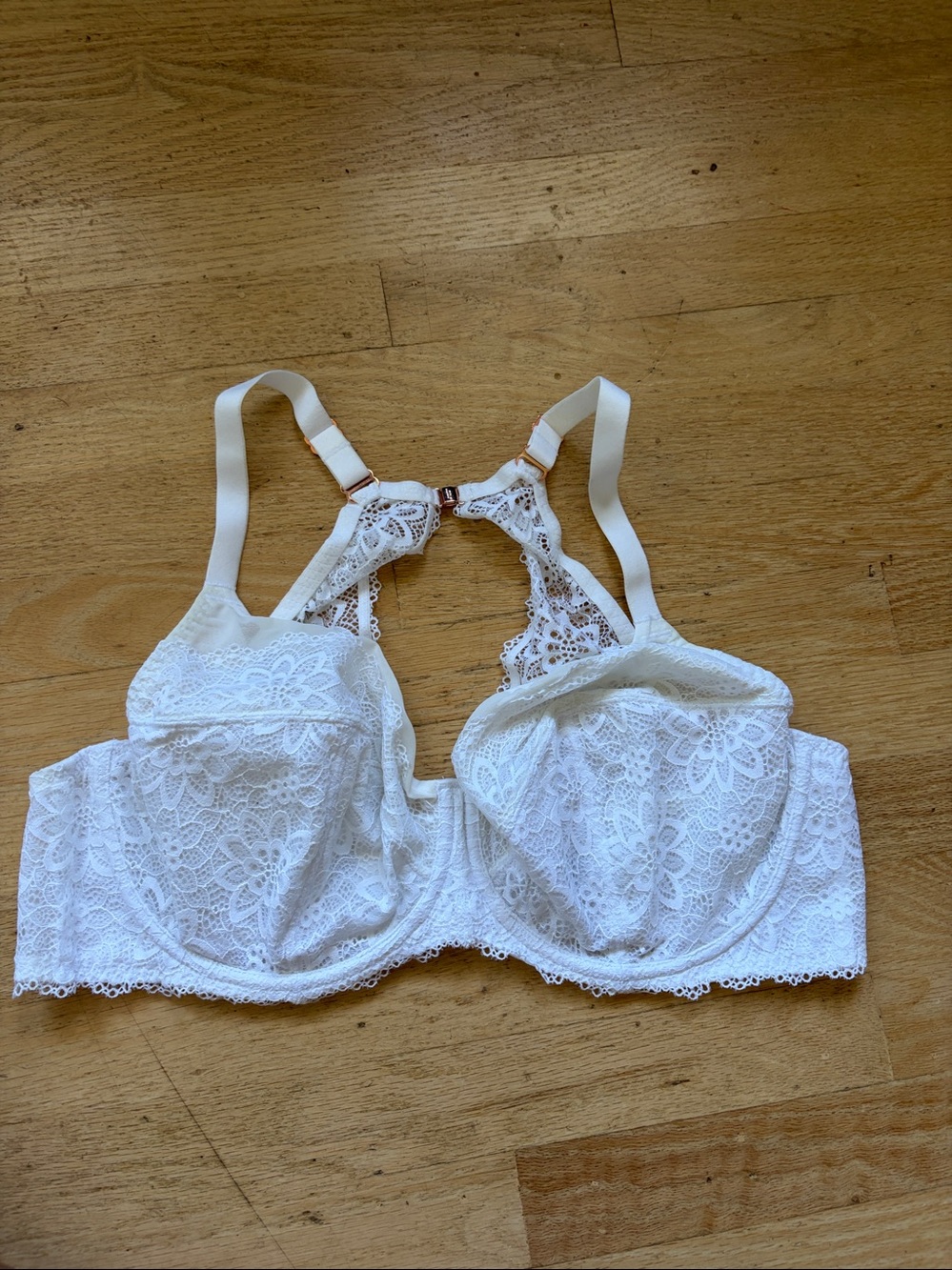 Bravissimo Bra size 40dd white lace underwire back closure